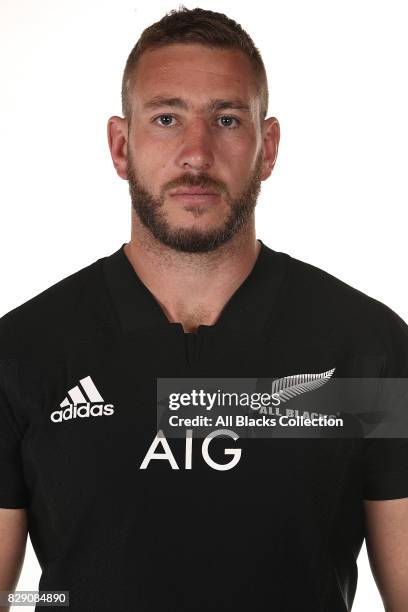 Luke Romano poses during a New Zealand All Blacks headshots session at The Heritage Hotel on August 10, 2017 in Auckland, New Zealand.