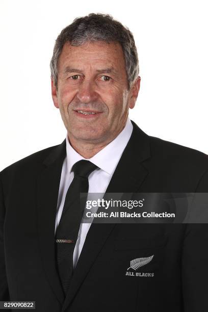 Wayne Smith poses during a New Zealand All Blacks headshots session at The Heritage Hotel on August 10, 2017 in Auckland, New Zealand.