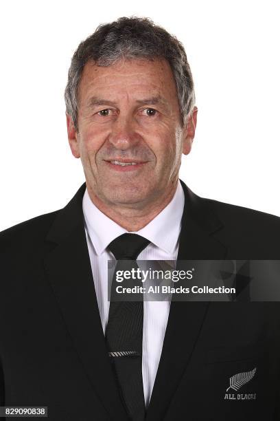 Wayne Smith poses during a New Zealand All Blacks headshots session at The Heritage Hotel on August 10, 2017 in Auckland, New Zealand.