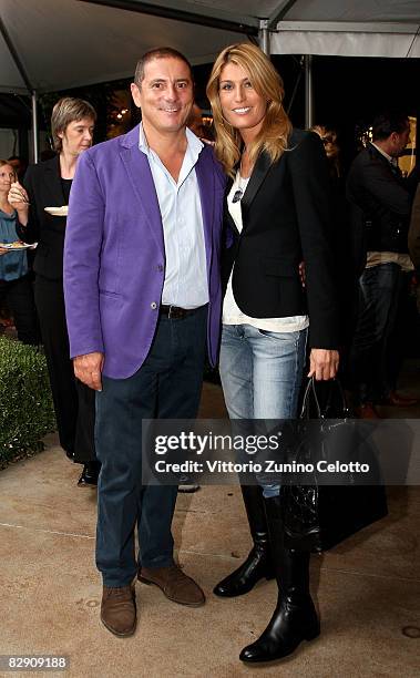 Diego Rossetti and Raffaella Zardo attend Rossetti One Penny Loafer cocktail party on September 18, 2008 in Milan, Italy.