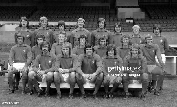 Nottingham Forest Football Club members Front Row: Doug Fraser, Liam O'Kane, Peter Hindley , Jimmy McIntosh and George Lyall. Centre Row: Barry...