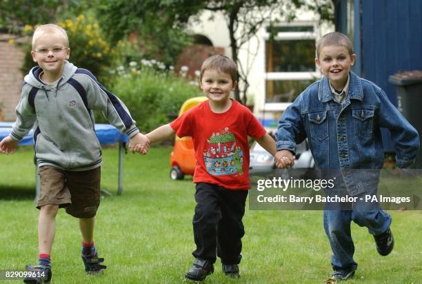 From left, Daniel Hartley, eight,and two of his three brothers Luke, four, and Nathan 10. Their father, David Hartley, from Romsey, Hants, has said,...