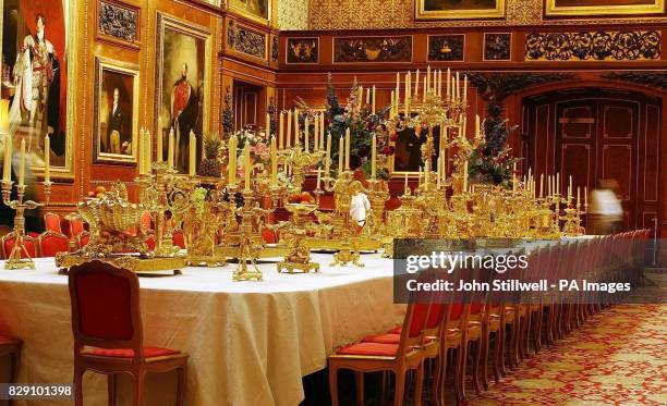 The Grand Service, the centrepiece of the Royal Collection at Windsor Castle, which went display to the public for the first time. The service was...