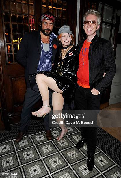 Andreas Kronthaler, Vivienne Westwood and Philip Treacy attend the Vogue Celebration of Fashion Dinner hosted by Alexandra Shulman, at The Browns...