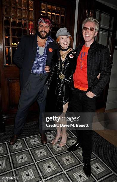 Andreas Kronthaler, Vivienne Westwood and Philip Treacy attend the Vogue Celebration of Fashion Dinner hosted by Alexandra Shulman, at The Browns...