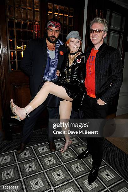 Andreas Kronthaler, Vivienne Westwood and Philip Treacy attend the Vogue Celebration of Fashion Dinner hosted by Alexandra Shulman, at The Browns...