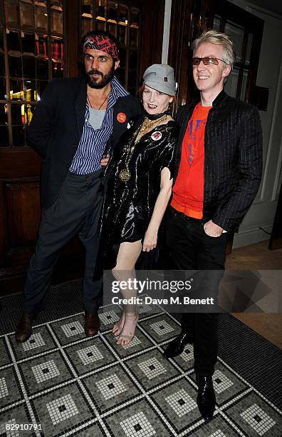 Andreas Kronthaler, Vivienne Westwood and Philip Treacy attend the Vogue Celebration of Fashion Dinner hosted by Alexandra Shulman, at The Browns...