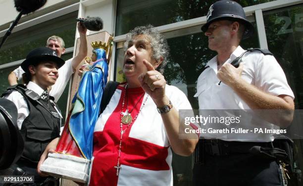 Sister Ruth Augustus, a Roman Catholic nun and football fan, arrives at the Football Association headquarters in Soho Square, London, to call for the...