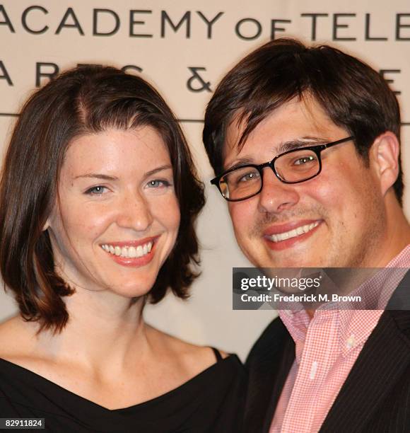 Actress Virginia Summer and actor Rich Sommer attend the Academy of Television Arts & Sciences and the Writers Peer Group Emmy nominee party for...