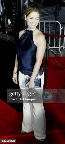 Actress Erika Chritensen arrives at the film premiere 'Collateral' in Los Angeles. The film tells the story of a cab driver, played by Jamie Foxx,...