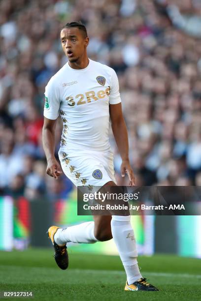 Cameron Borthwick-Jackson of Leeds United during the Carabao Cup First Round match between Leeds United and Port Vale at Elland Road on August 9,...