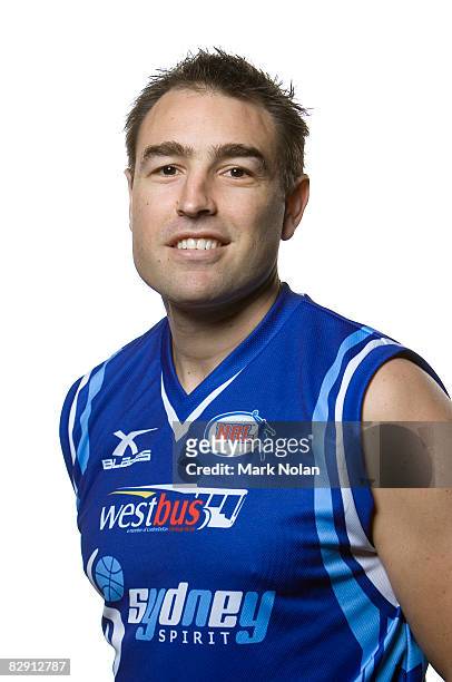 Jason Smith of the Spirit poses during the official Sydney Spirit 2008/2009 NBL portrait session at the Auburn Basketball Centre on September 10,...