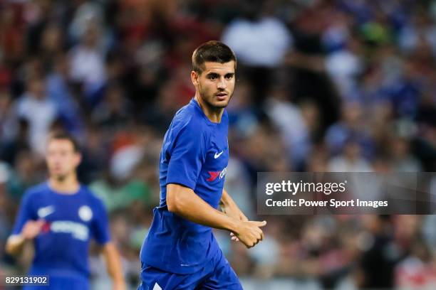 Chelsea Forward Alvaro Morata in action during the International Champions Cup match between Chelsea FC and FC Bayern Munich at National Stadium on...