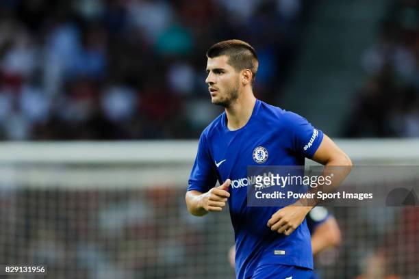 Chelsea Forward Alvaro Morata in action during the International Champions Cup match between Chelsea FC and FC Bayern Munich at National Stadium on...