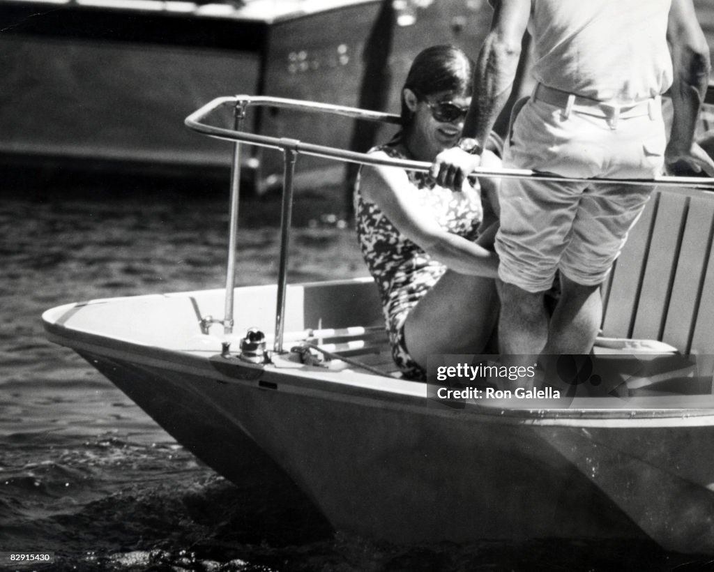 Jackie Kennedy and Aristotle Onassis off the Isle of Skorpios - August 25, 1970