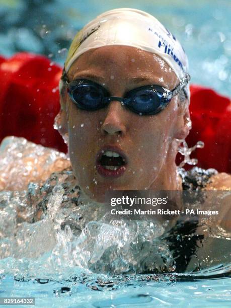 Great Britain's Karen Pickering after winning her heat of the 200m freestyle at the Commonwealth Games swimming trials, Aquatics Centre, Manchester.