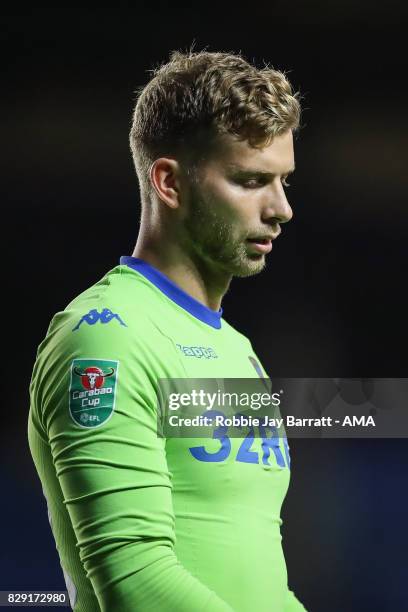 Felix Wiedwald of Leeds United during the Carabao Cup First Round match between Leeds United and Port Vale at Elland Road on August 9, 2017 in Leeds,...