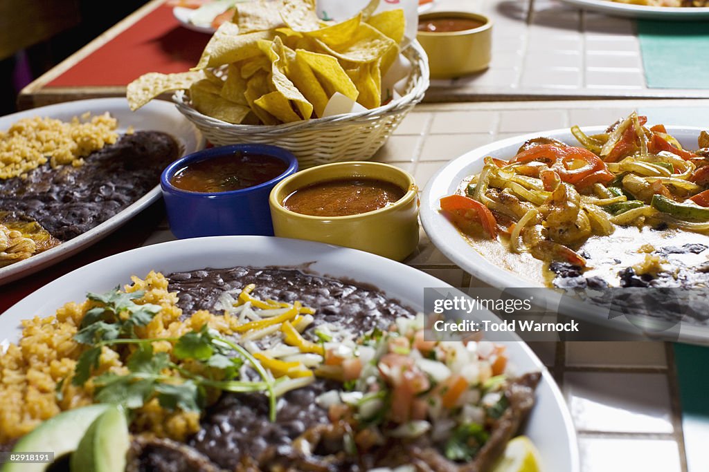 Variety of mexican food
