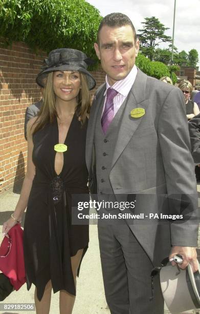Vinnie Jones the former footballer turned film star with wife Tanya, arrive at Ascot race course, for the 2nd day of the Royal meeting.