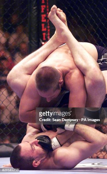 James Zikic from Watford takes on Phillip Miller from Utah, during a Light Heavyweight bout in the UFC Ultimate Fighting Championship at the Albert...