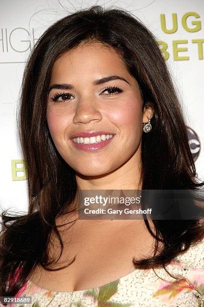 Actress America Ferrera attends the Diamond Information Center's Hosting of the Ugly Betty Premiere Party at High Bar on September 15, 2008 in New...
