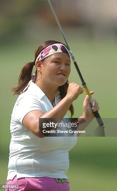 Christina Kim in action during the second round of the John Q. Hammons Hotel Classic at the Cedar Ridge Country Club in Broken Arrow, Oklahoma on...
