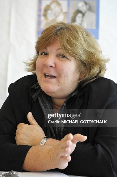 Aleida Guevara March, daughter of late Cuban revolutionary leader Ernesto 'Che' Guevara, gives a press conference in support of the so-called "Cuban...