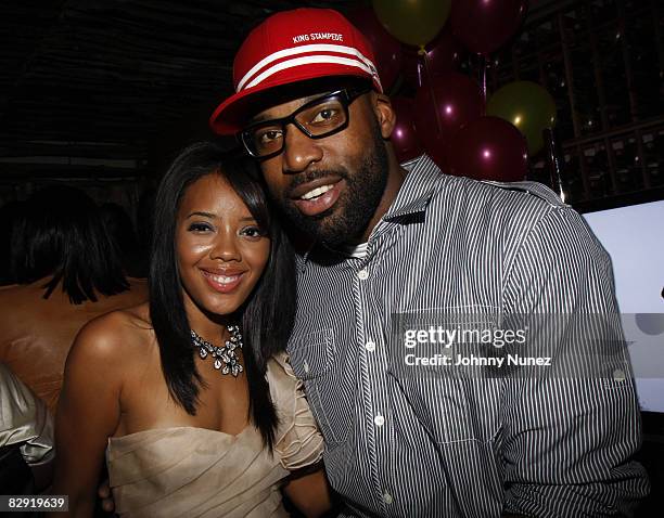 Angela Simmons and Baron Davis attend Angela Simmons' 21st birthday party at Butter on September 18, 2008 in New York City.