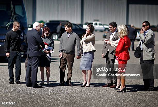 Presumptive Republican presidential nominee John McCain and his vice presidential pick Alaska Gov. Sarah Palin with their families Track Palin, Piper...