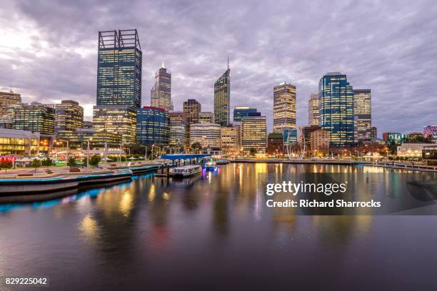 elizabeth quay and central business district, pert, western australia - westaustralien stock-fotos und bilder