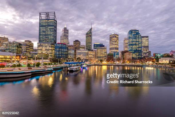 elizabeth quay and central business district, pert, western australia - perth australia stock pictures, royalty-free photos & images