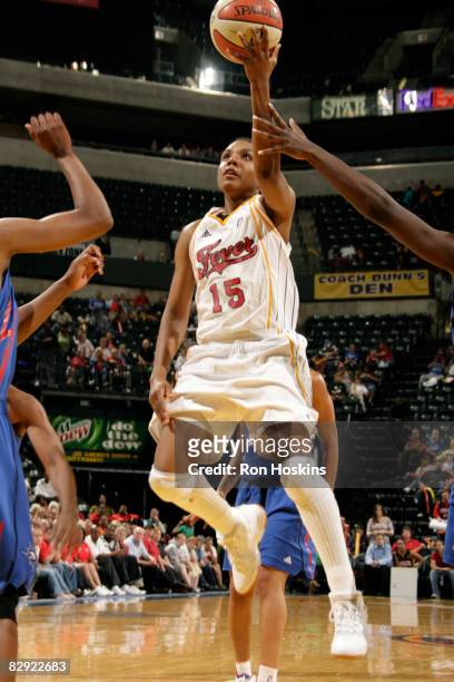 Tan White of the Indiana Fever lays the ball up on the Detroit Shock in Game One of the Eastern Conference Semifinals during the 2008 WNBA Playoffs...