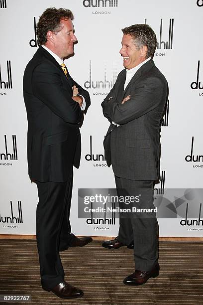 Editor Piers Morgan and TV host Donny Deutsch participate in the Alfred Dunhill Debate at the Dunhill store on September 19, 2008 in New York City.