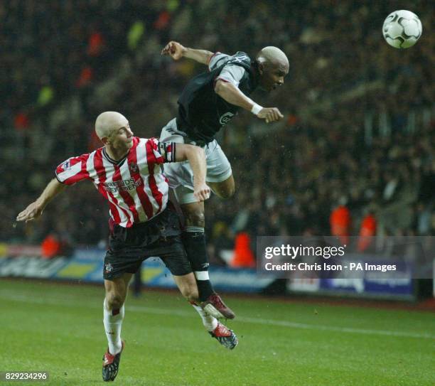 Chris Marsden of Southampton in action against El-Hadji Diouf of Liverpool, during their Barclaycard Premiership match at the St Mary's ground. THIS...