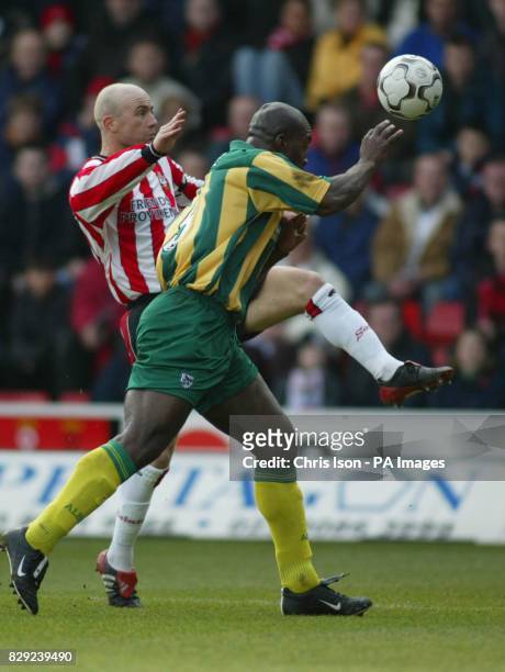 Chris Marsden of Southampton in action against Darren Moore of West Bromwich Albion during the FA Barclaycard Premiership match at St Mary's Stadium,...