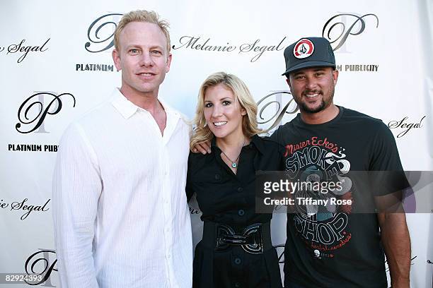 Actor Ian Ziering, Melanie Segal and actor Chris Judd attend Melanie Segal's Emmy House on September 19, 2008 in Los Angeles, California.