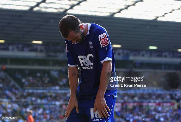 James McFadden of Birmingham looks dejected during the Coca Cola Championship match between Birmingham City and Blackpool at St Andrews on September...