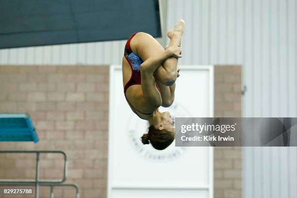 Melissa Novak of the Montgomery Dive Club competes during the Senior Women's 3m Springboard Preliminary during the 2017 USA Diving Summer National...