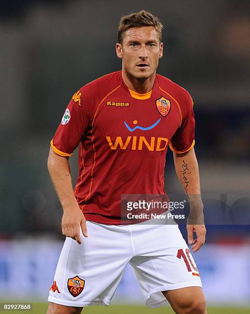 Francesco Totti of Roma in action during the Serie A match between Roma and Reggina at the Stadio Olimpico on September 20, 2008 in Rome, Italy.