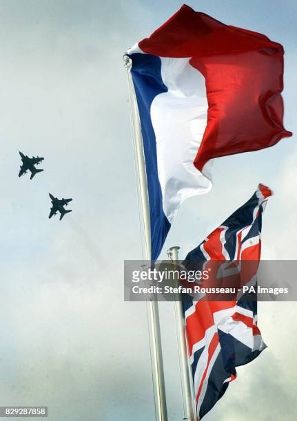 Jaguar aircraft execute a fly past over the British Air Services Memorial at St Omer Airfield in France 108-year-old Henry Allingham, a World War One...