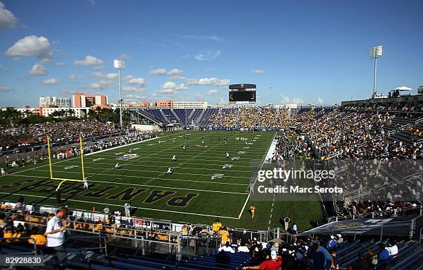 Kick off as the Florida International University Panthers take on the University of South Florida Bulls on September 20, 2008 at FIU Stadium in...