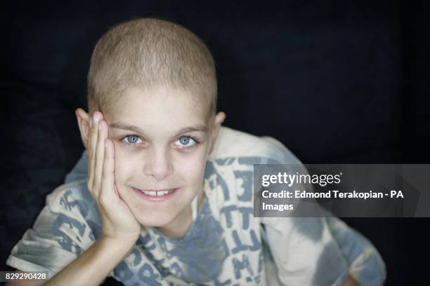 Joshua Hartley sits at his home in Romsey, Hampshire, was he begins, his recovery from a life-saving bone marrow transplant. The 12-year-old and his...