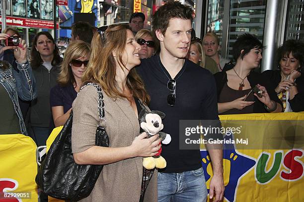 Ivy Sherman and Eric Mabius attend the unveiling of Playhouse Disney's line of preschool toys and electronics at Toys R Us in Times Square on...