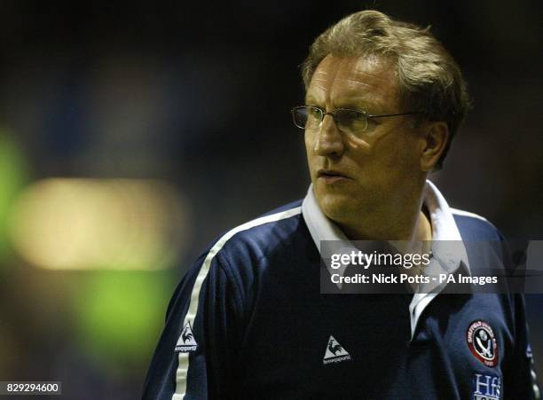 Sheffield United Manager Neil Warnock during the Coca Cola Championship match against Leicester City, at the Walkers Stadium, Leicester. THIS PICTURE...