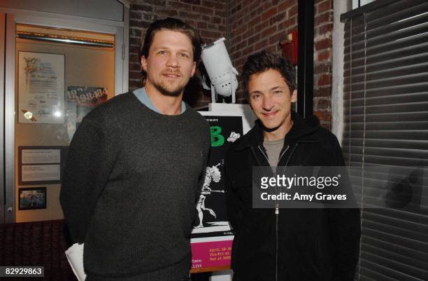Actors Marc Blucas and John Hawkes attend Sundance Screenplay Reading on May 12, 2008 at the Actors Gang in Culver City, California.