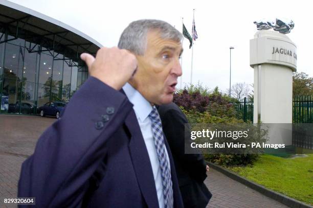 General secretary Tony Woodley outside the Jaguar plant in Castle Bromwich, Birmingham for talks with management regarding the closure of the Browns...