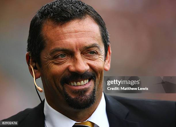 Phil Brown, manager of Hull City looks on during the Barclays Premier League match between Hull City and Everton at the KC Stadium on September 21,...