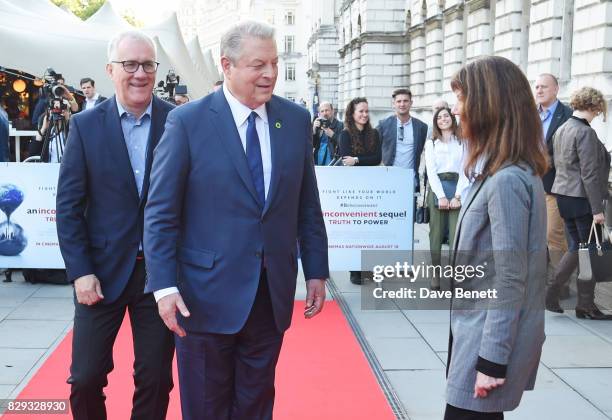 David Linde, CEO of Participant Media, Former US Vice President Al Gore and producer Diane Weyermann attend the Film4 Summer Screen Opening Screening...