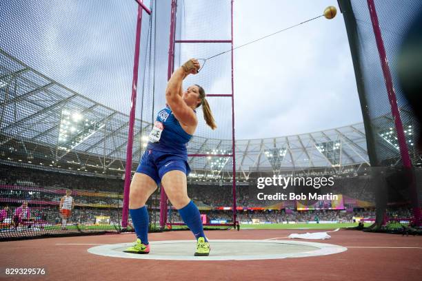 16th IAAF World Championships: USA DeAnna Price in action during Women's Hammer Throw at Olympic Stadium. London, England 8/7/2017 CREDIT: Bob Martin