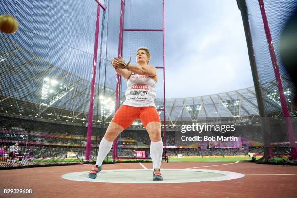 16th IAAF World Championships: Poland Anita Wlodarczyk in action during Women's Hammer Throw at Olympic Stadium. London, England 8/7/2017 CREDIT: Bob...